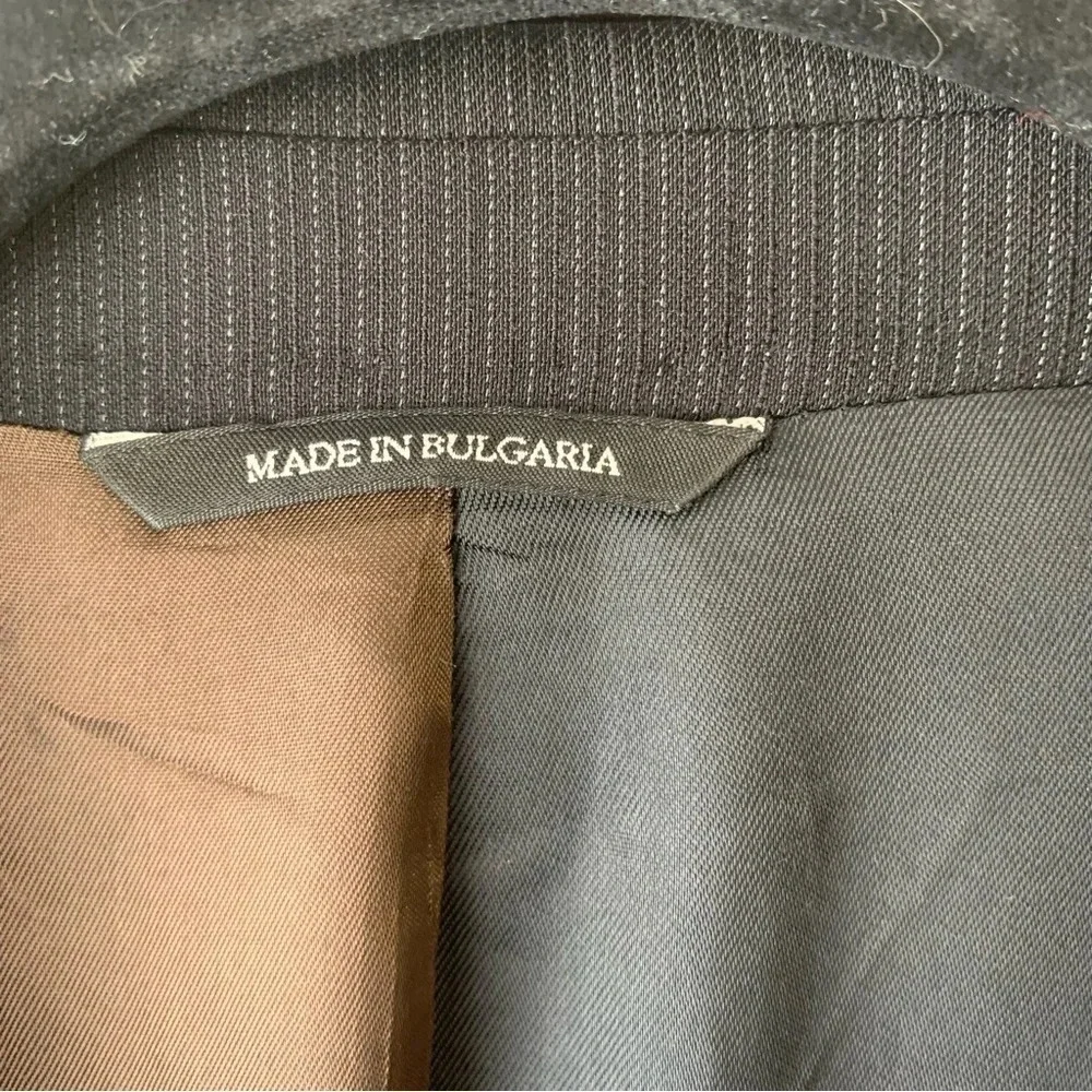 Van Gils Charcoal Grey Pin Striped Two Button Front Men's Blazer